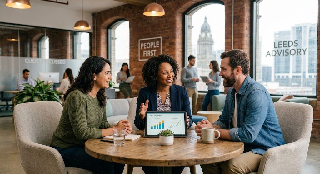 Accounting professionals discussing a client financial plan